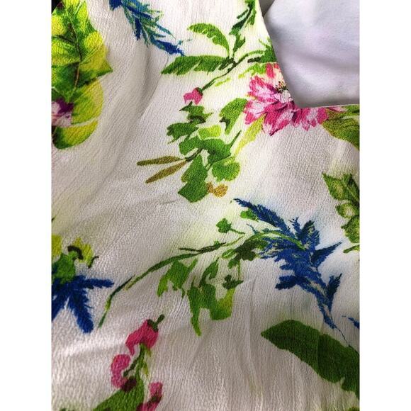 ROAM Positano Dress Tropical Floral Cap Sleeve V-Neck A-Line Mini Dusty White XL - Picture 8 of 9